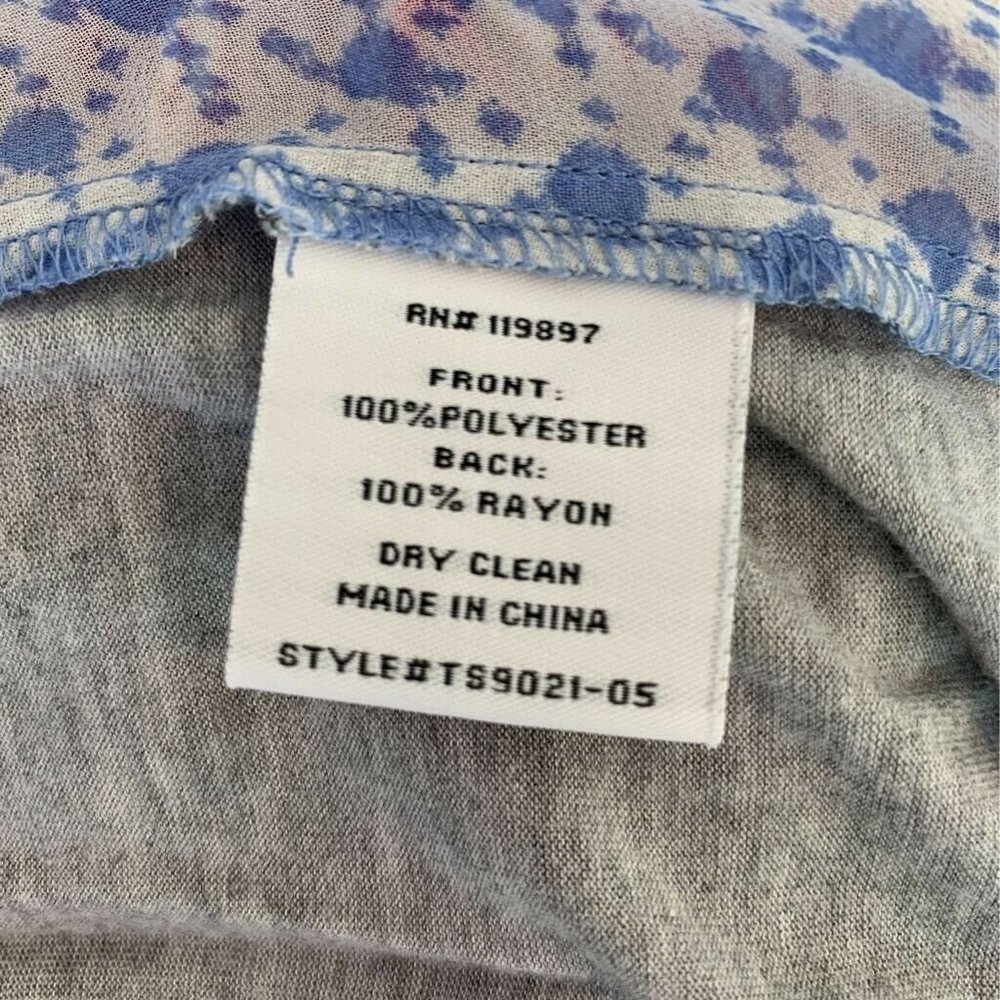 Collective Concepts Blouse Blue Gray Geometric XL - Picture 7 of 7